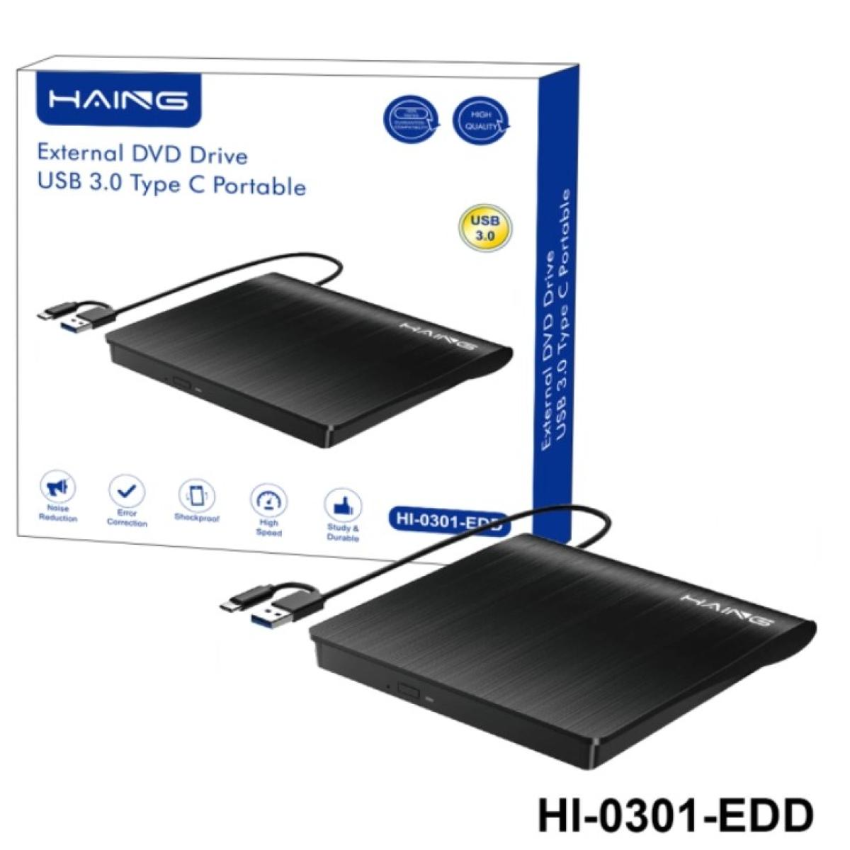 Haing HI-0301-EDD Portable External DVD Drive USB 3.0 Type-C Haing HI-0301-EDD Portable External DVD Drive USB 3.0 Type-C